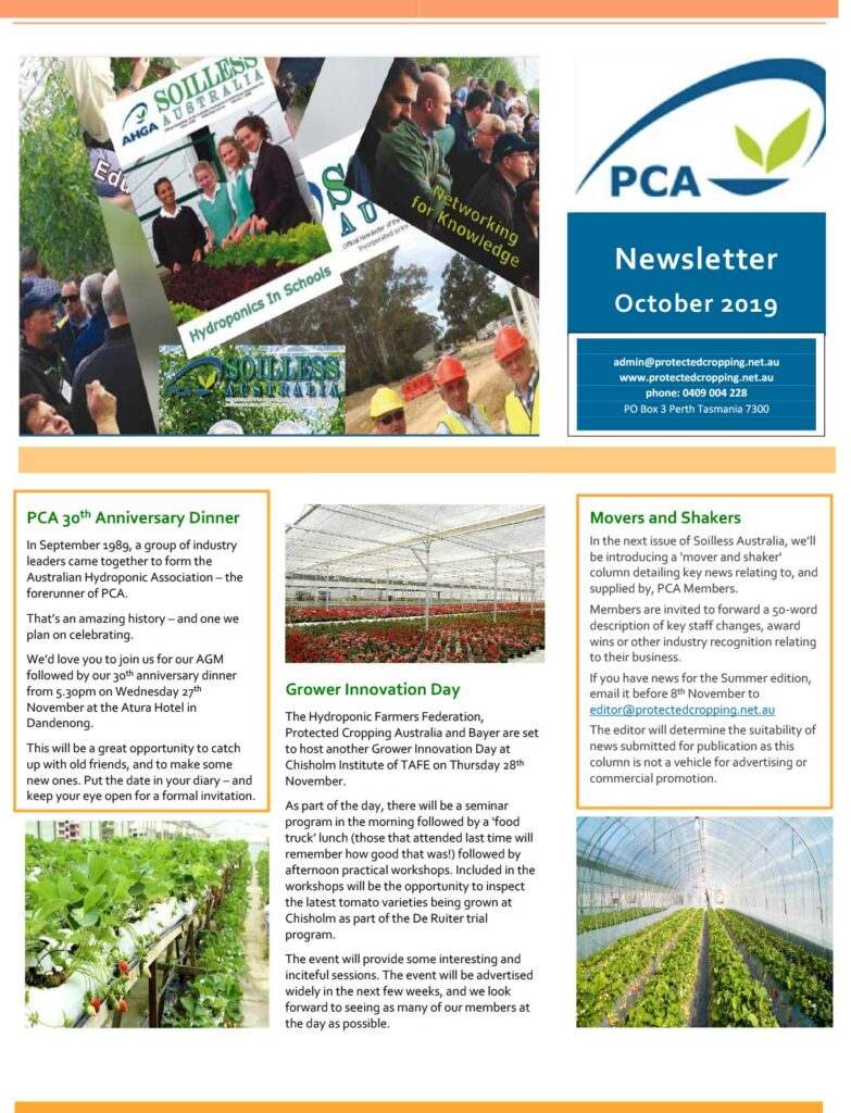 October 2019 Newsletter