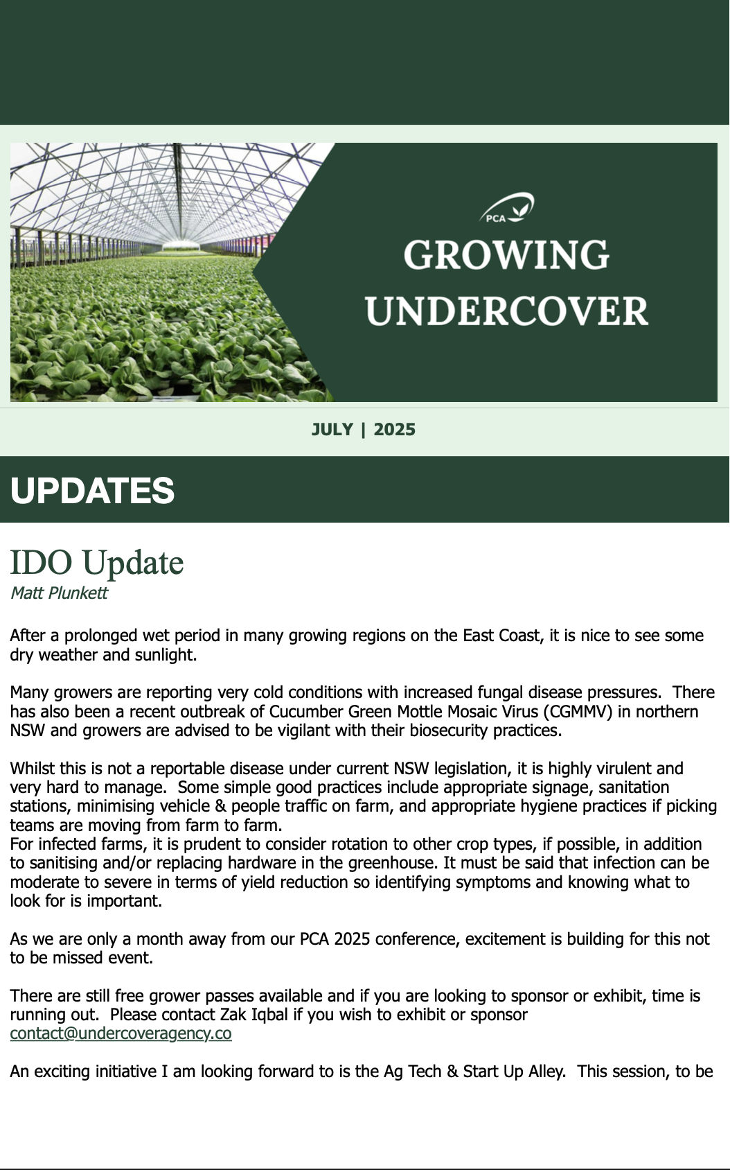PCA Growing Undercover - June 2025