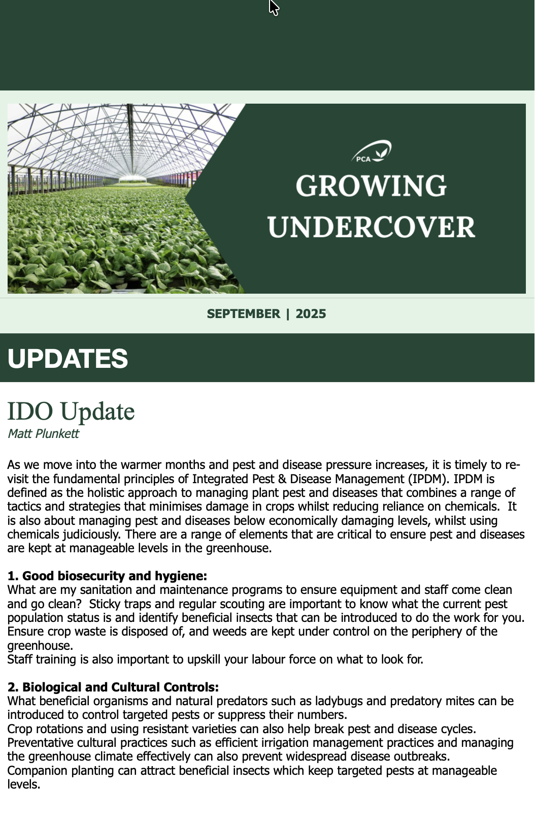 PCA Growing Undercover - June 2025