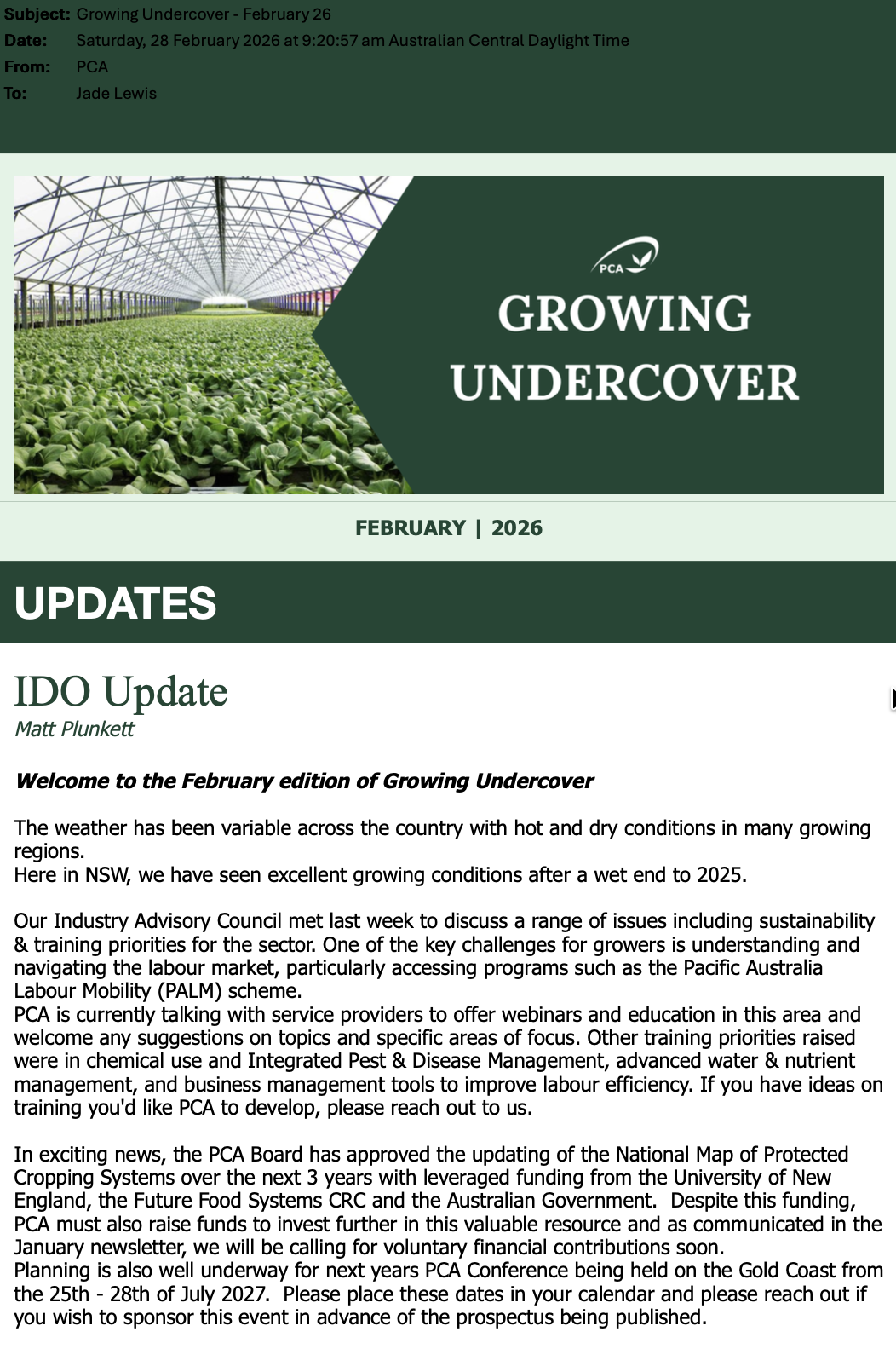 PCA Growing Undercover - February 2026
