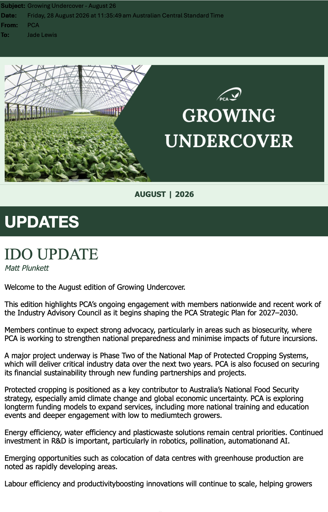 PCA Growing Undercover - August 2026